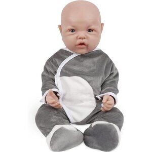 🆕17inch Full Platinum Silicone Baby Doll Reborn Eyes Open Lifelike Baby Boy